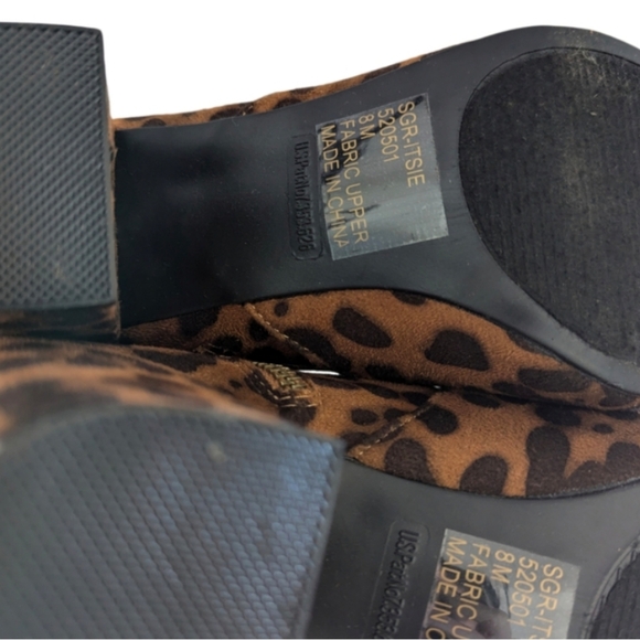 NWOT Sugar Itsie Stretch Leopard Ankle Boots - Picture 6 of 10